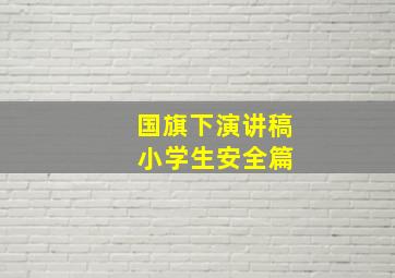 国旗下演讲稿 小学生安全篇